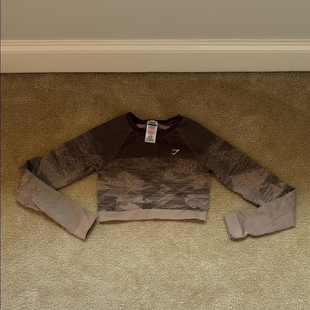 Gymshark Brown Long Sleeve Crop Top